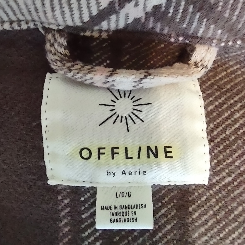 Aerie Offline Flannel Button Down Shacket - Like New - Picture 3 of 11